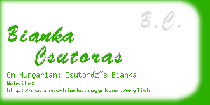 bianka csutoras business card